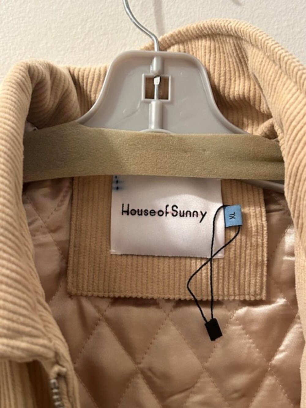 Free People House of Sunny Take a Trip Stone Tan Cord Quilt Bomber Jacket NEW - Picture 3 of 16